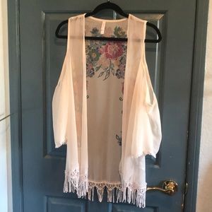 Floral Open Shoulder Shawl